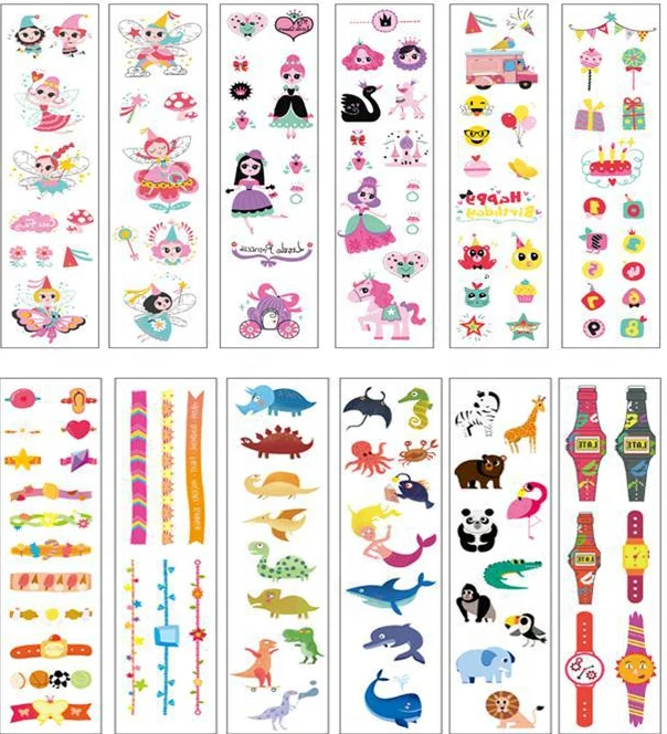 Custom Cartoon Body Art Temporary Tattoo Stickers Water Transfer Body Temporary Tattoo For Kids