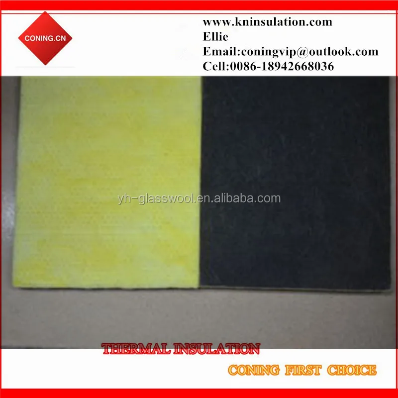 Acoustic and soundproof Glass wool with black veil