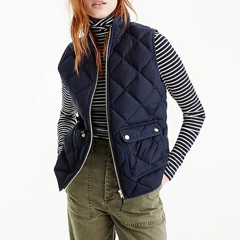 Fashion Spring Womens Excursion Quilted Down Stand Collar Vest