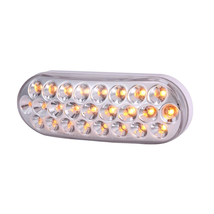 
6 Inch Clear Oval 25 LEDs DOT Auto Parts Stop Parking Tail Light Truck Trailer 