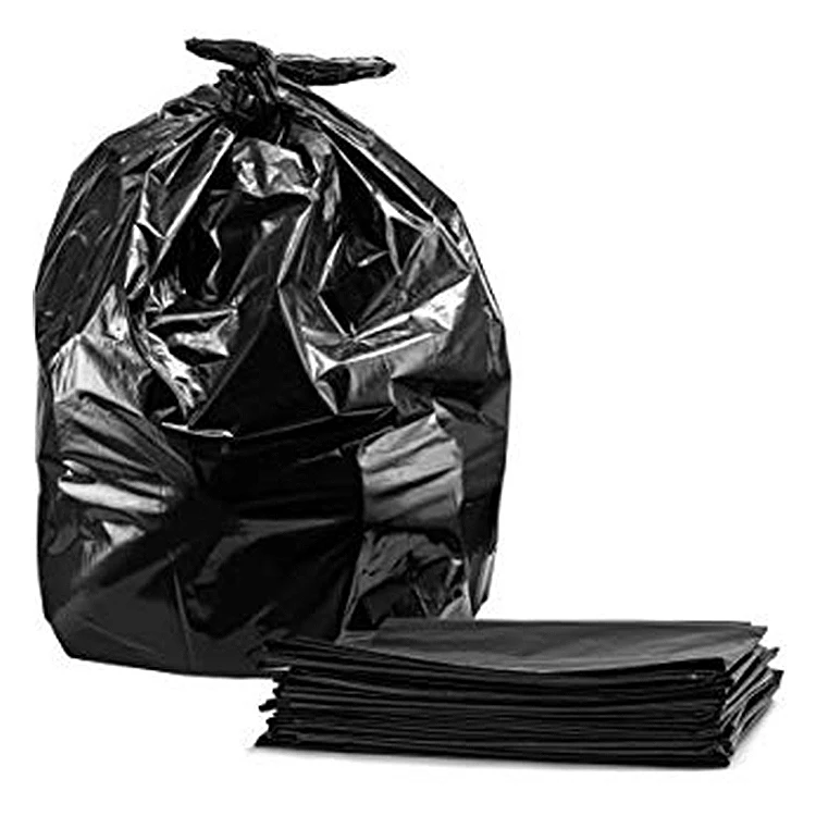 China manufacturing construction biodegradable big hdpe ldpe plastic garbage bag black with eco black plastic trash bag garbage