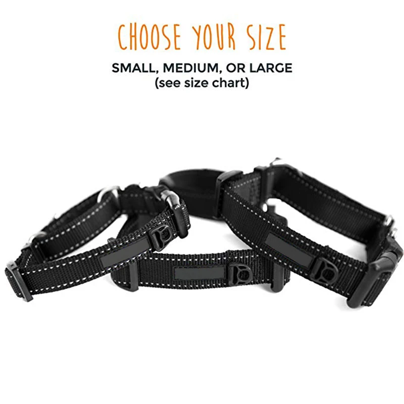 Nylon training collar martingale collar premium quality limited-cinch dog collar with reflective stitching