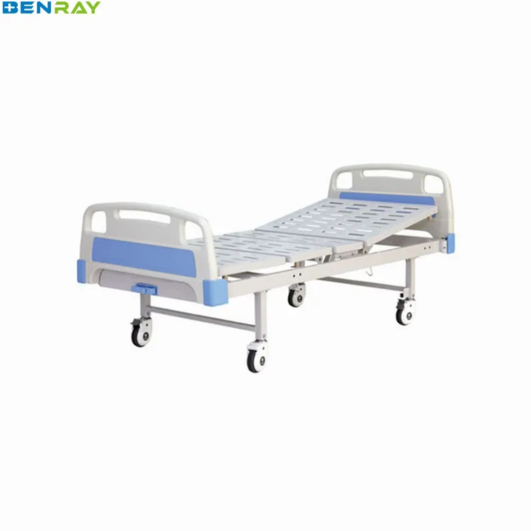 BR-HBH31V Guangzhou Cheap 1 Crank 2 Section Detachable Side Rail Manual Hospital Bed Prices
