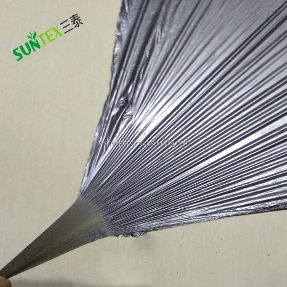 Horticulture black silver reflective mulch layer,1.5mil agricultural ground cover mulch film,garden farming plastic mulch sheet