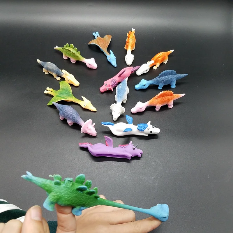 Amazon новинка Лидер продаж веселая игрушка красочный мягкий 3D динозавр единорог с живописью Рогатка для животных капсульные игрушки