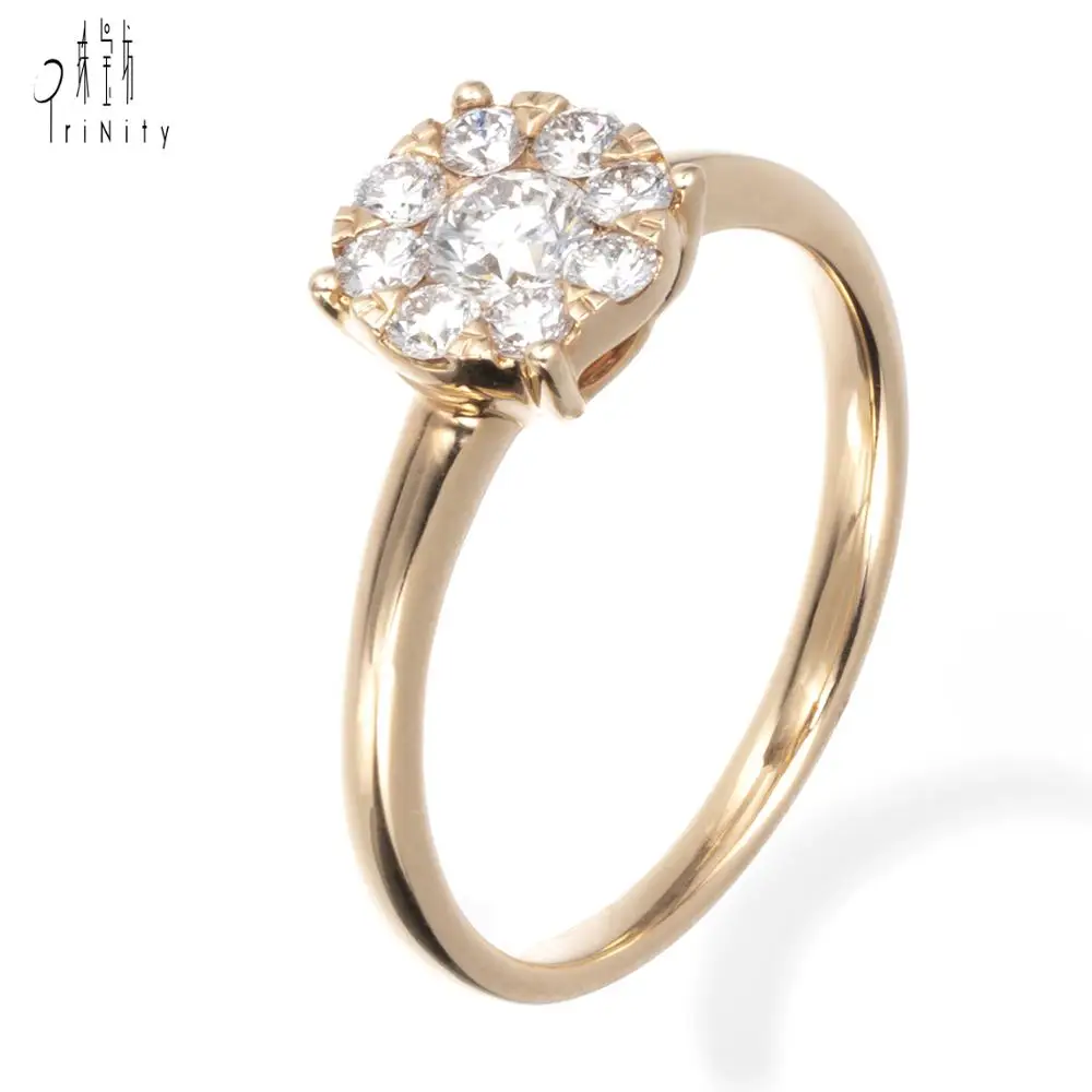 Love Series 18k Rose Gold Most Popular Wedding Jewelry Fancy Real Natural Diamond Engagement Rings