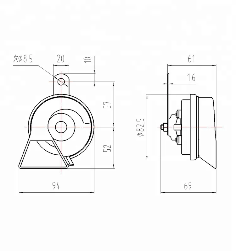 12v Universal Loud Car Horn with water-drainage design