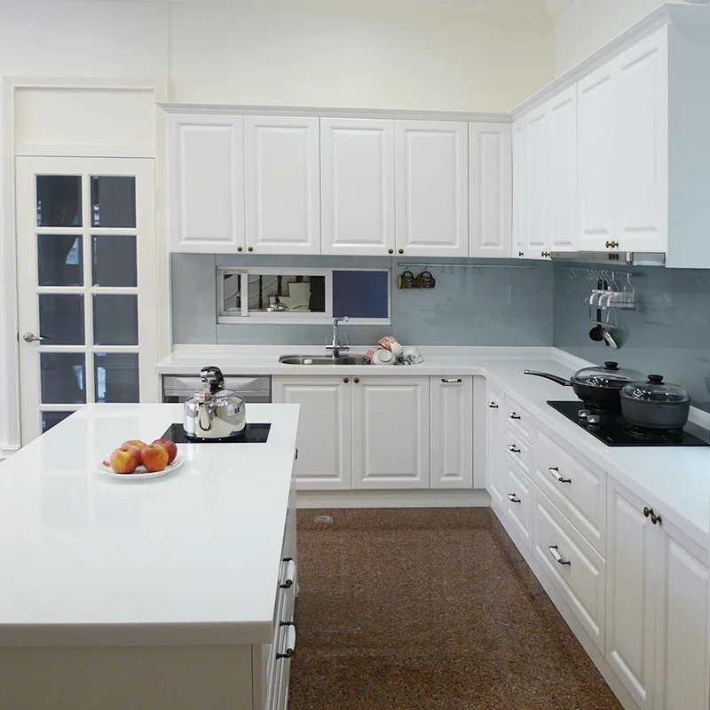 Современный дизайн, низкая цена, самосборный кухонный шкаф из МДФ с набором островов