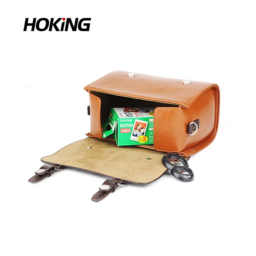 Brown Instax Fujifilm Mini Film Camera Case Protective Messenger Bag