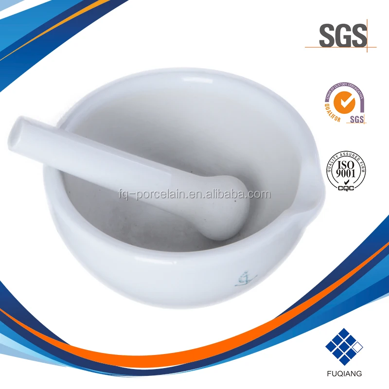 Laboratory apparatus for students use white glazed hunan fuqiang laboratory instrument mortars and pestles