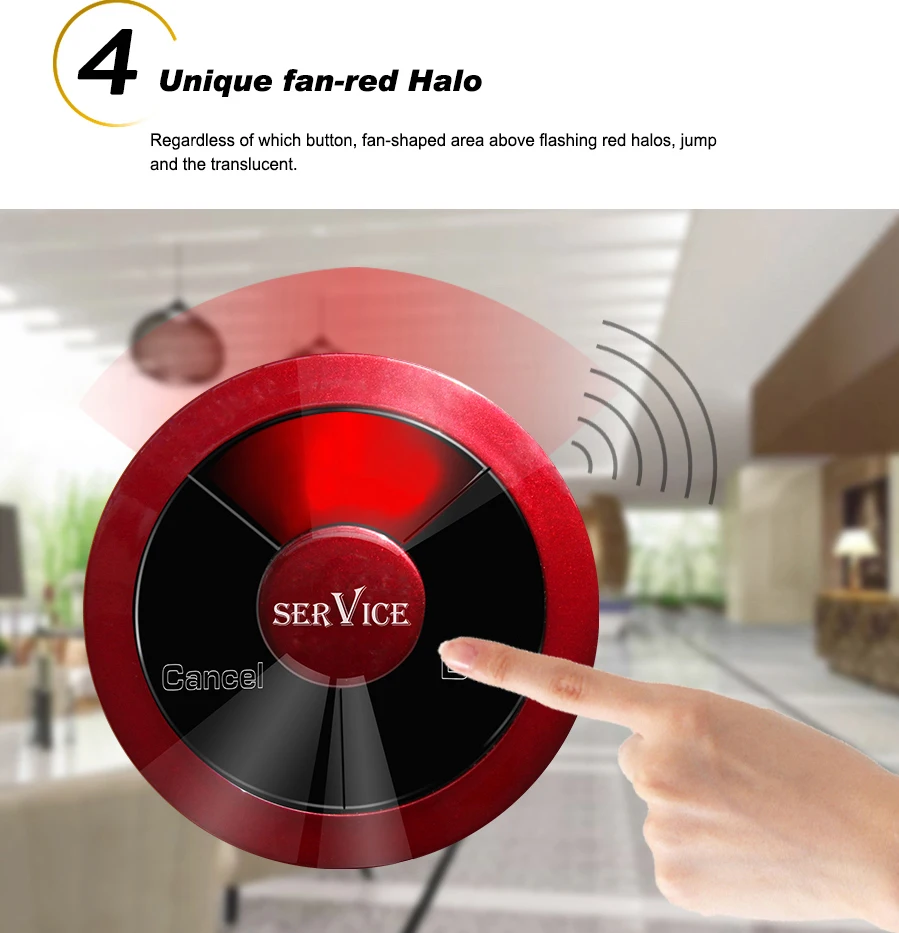 
HCM310 Newest 360 degrees all-round waterproof restaurant wireless service call button 