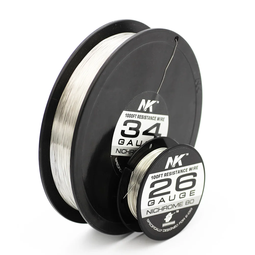 NK factory supply 1000ft 34g ni80 electrical wire heating resistance spool