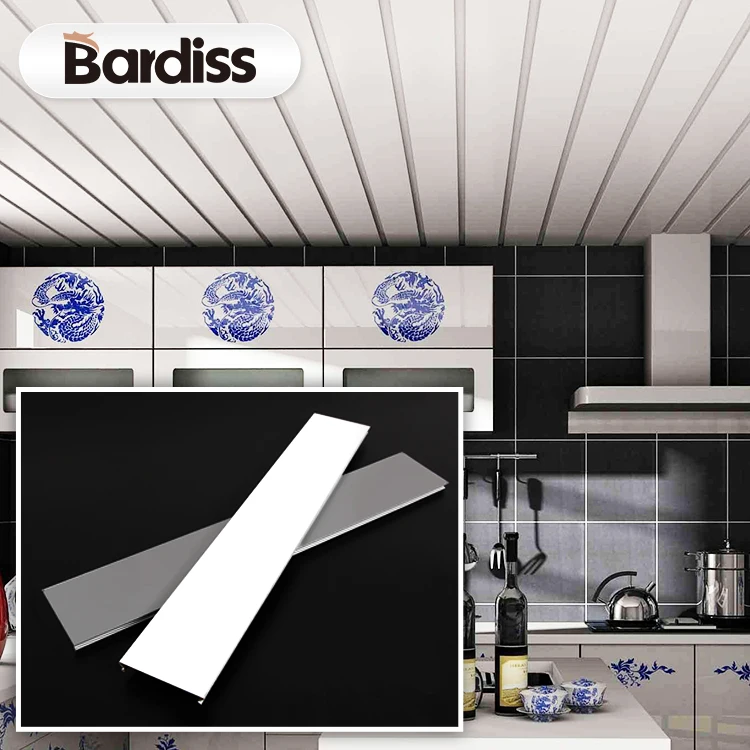Kitchen metal ceiling panel strips decorative commercial aluminum stretch ceiling tile