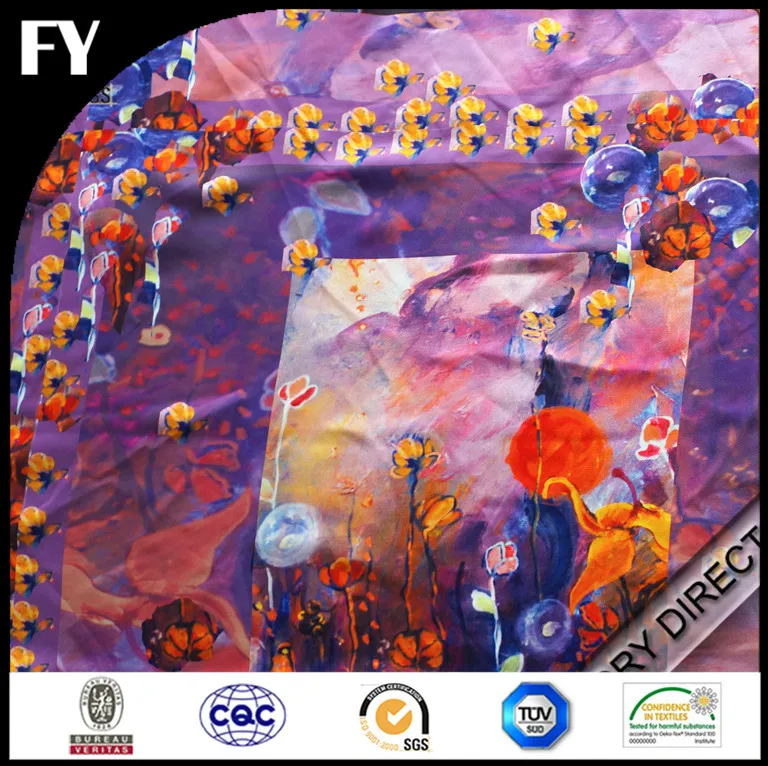 hot sale pure silk crinkle chiffon fabric for digital print