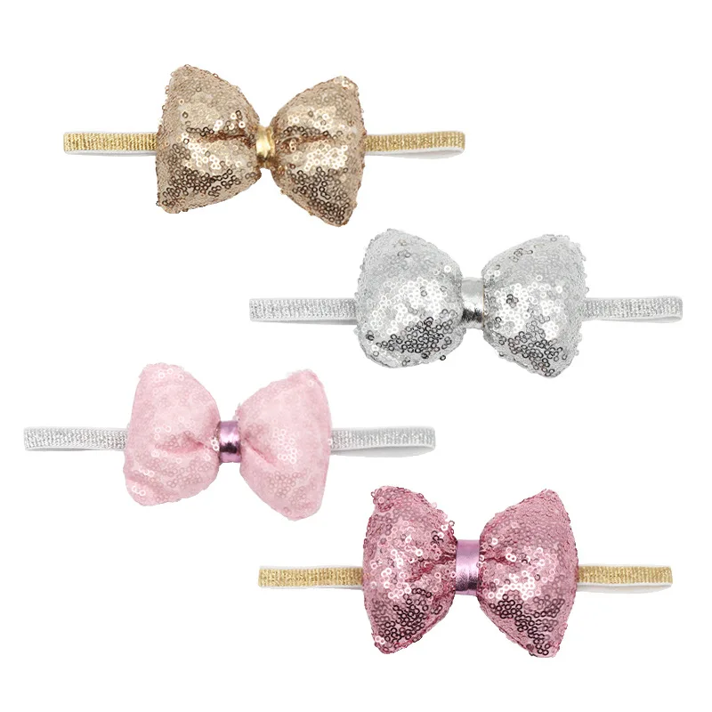 
Baby headband hair accessories Bow Glitter Headband Elastic Hair Accessories 
