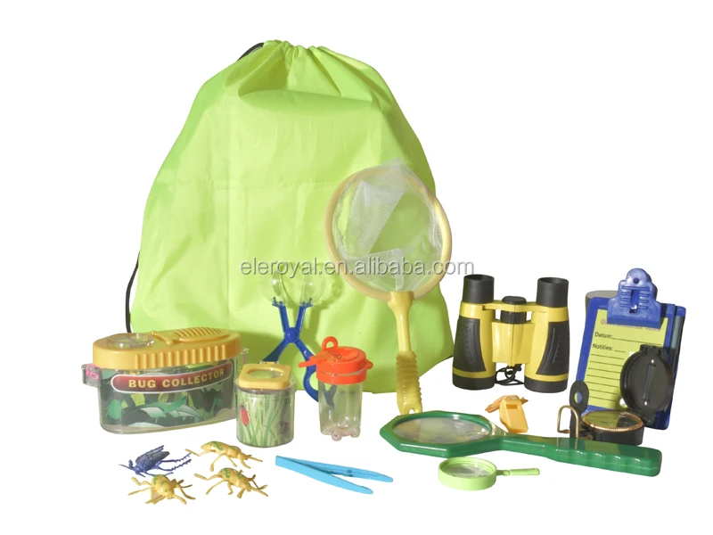 Kids Outdoor Adventure Camping Kit & Bug Catcher Kit with Fishing Net, Bug Viewer, Bug Catcher for Children Gift