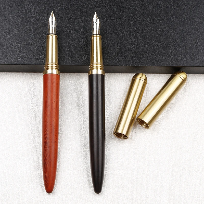 Luxury Eco Friendly Custom Wooden  Pen Brass Roller Pen for Promotion