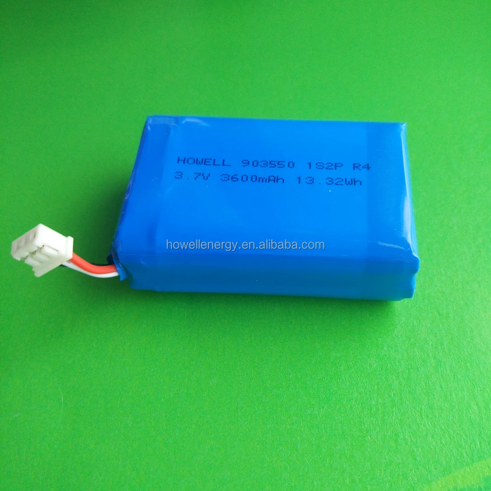 li ion 903550 lithium polymer 3.7v 7.4v 3600mah battery