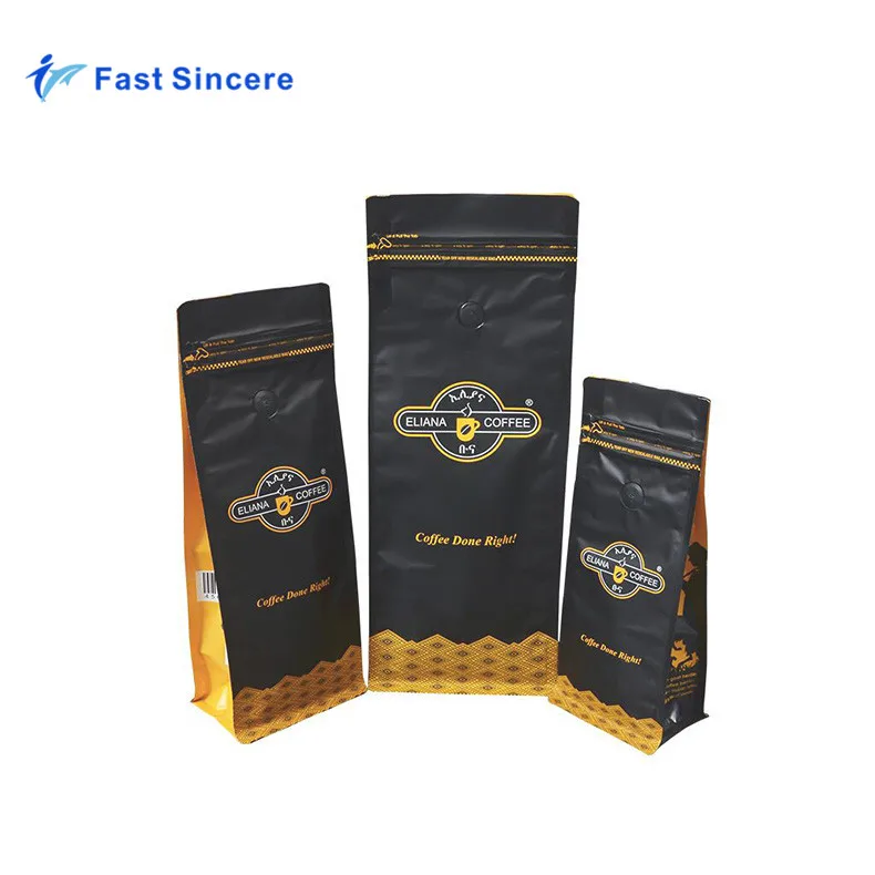 Recycle Roasted Square Bottom Coffee Bean Packaging Bag