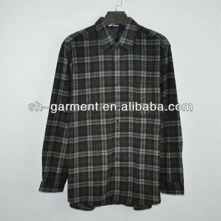 
MENS BLACK PLAID BRUSHED PRINTED POLAR FLEECE SHIRT WITH BUTTON UP 