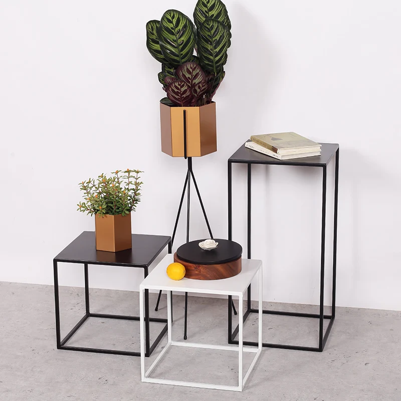 Wholesale set of 3 indoor outdoor garden free standing floor metal iron flower plant pot stand for home decor