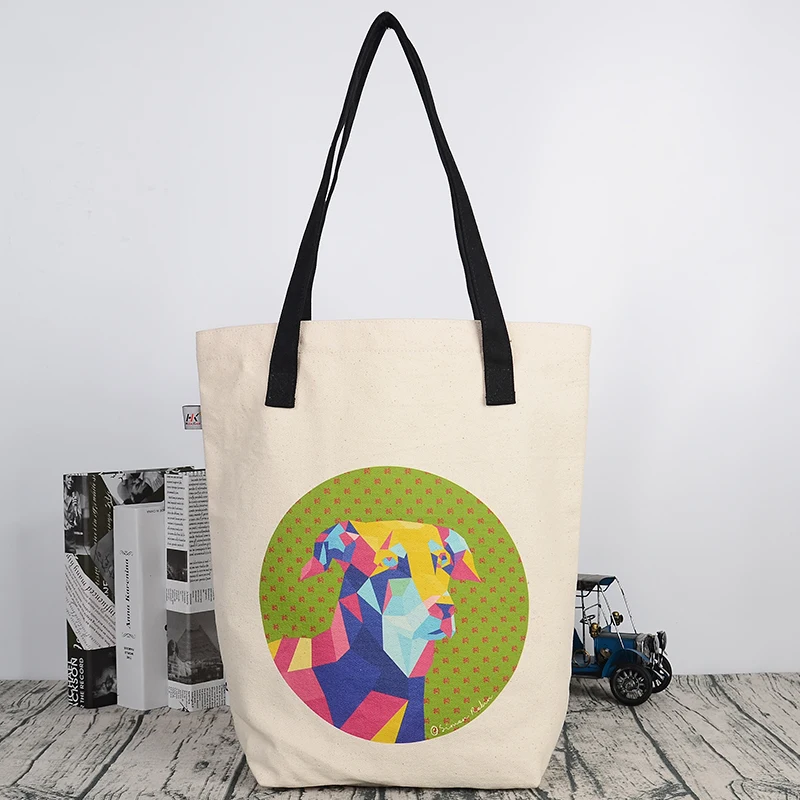 Fashion Dog Modern Design Shopping Tote Bag Cotton Large Canvas Tote Bag