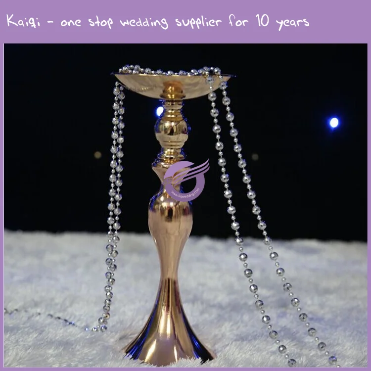 ZT01130 Factory direct Wedding table centerpieces rose gold metal candle stick holder set