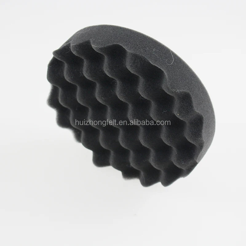 custom 3/4/5/6/7/8 inch self adhesive car wax polishing flat or wave sponge polishing pad buffing wheel