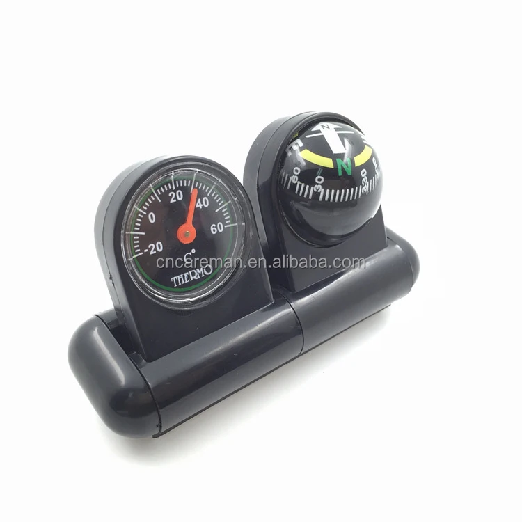 Car Dash Mount 2 in 1 Digital Compass Thermometer, Mini Vehicle Dashboard Thermometer Compass OEM Orders Accepted