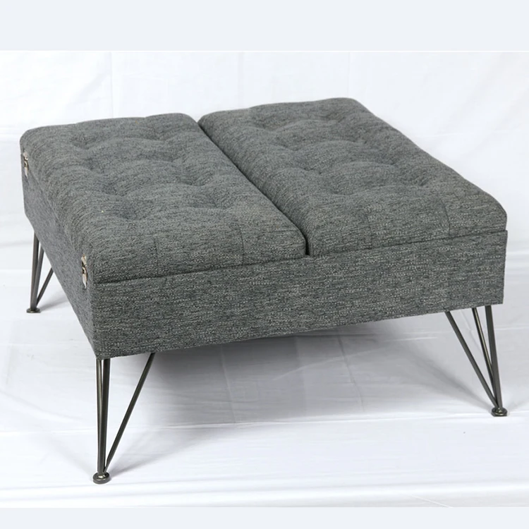 
 Новый современный тканевый оттоманский диван-кровать с металлическими ножками и хранилищем  