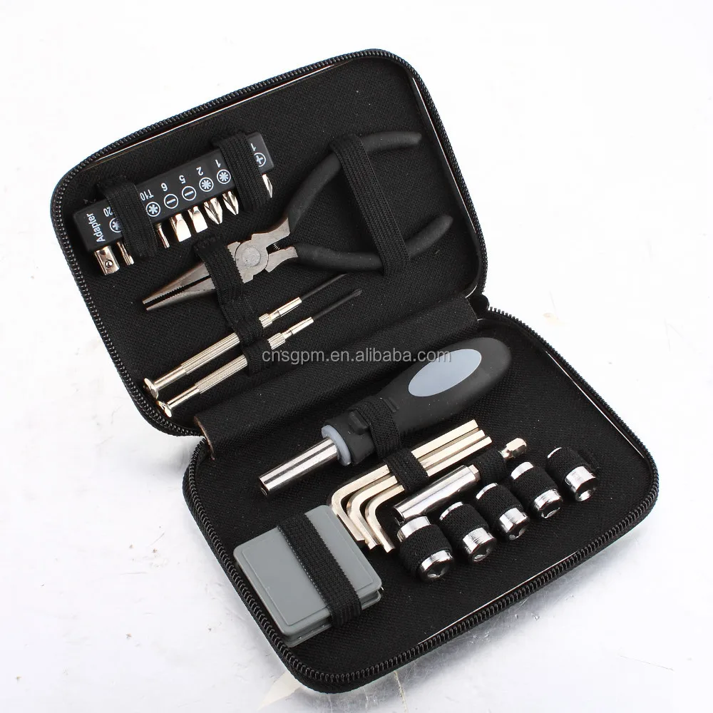 24 Piece Measuring Tape Plier Allen Key Tool Kit Set In Zipper Case Workshop Tools Kit
