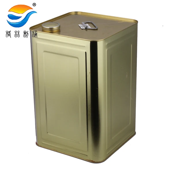 
18L square tin can tinplate golden color 
