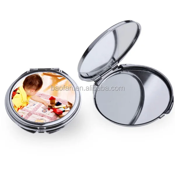 Hot sales DIY blank Sublimation round folding aluminum mirror,Heat transfer printing mirror