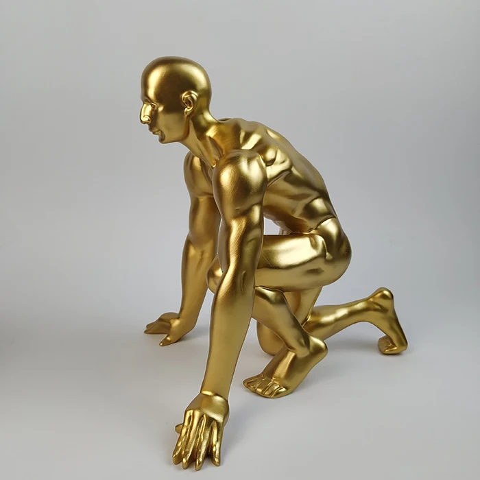 Sports Sculpture Self Made Man Bodybuilder Sculpture Statue Wholesale Resin Home Decoration Folk Art Model