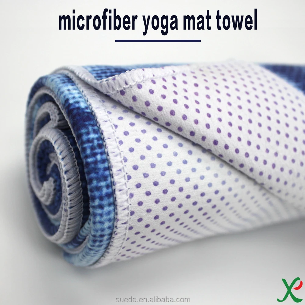 2017 anti slip custom logo microfiber yoga mat towel