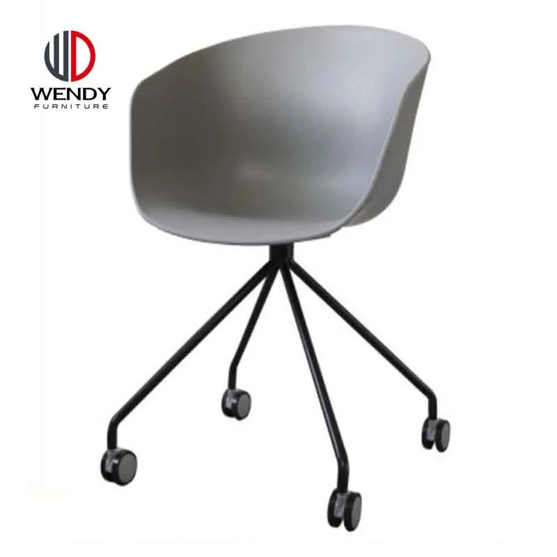 Italian Style New Design Dining Room Plastic Tub Chair with wheels
