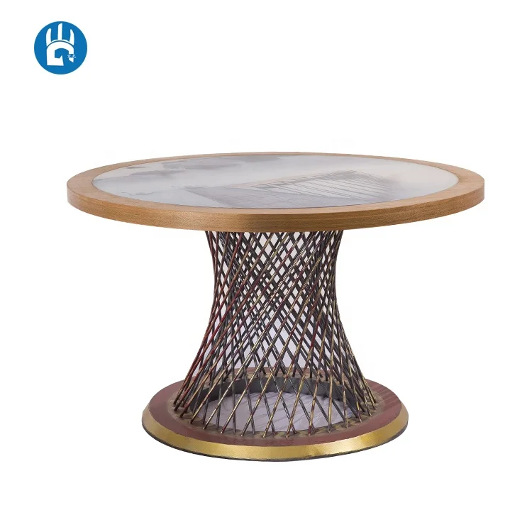 China wooden top vintage antique industrial coffee crank dining table