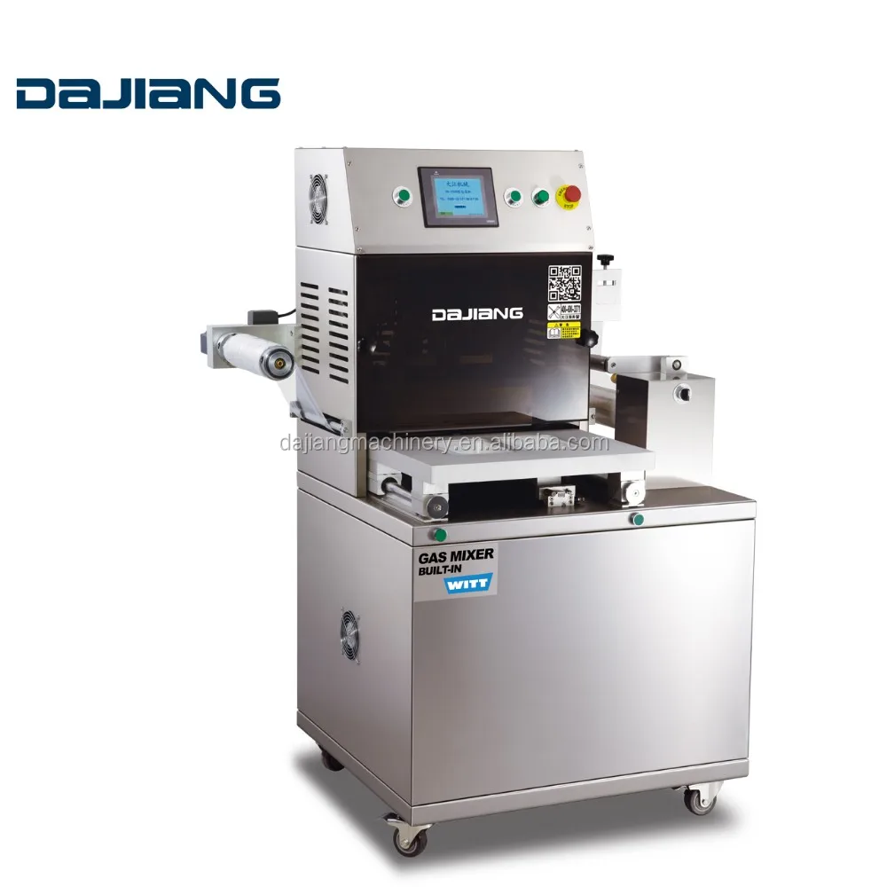 
DAJIANG High Quality MAP Gas Flushing nitrogen O2 CO2 Vacuum Food Tray Sealer Fresh fruit Modified atmosphere packaging machine 