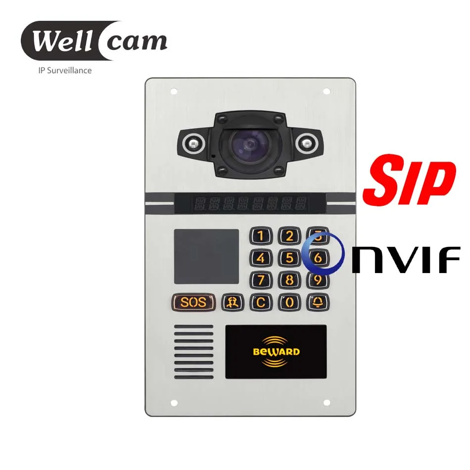 TCP/IP/SIP MULTI apartment video door phone intercom opening systems with keypad
