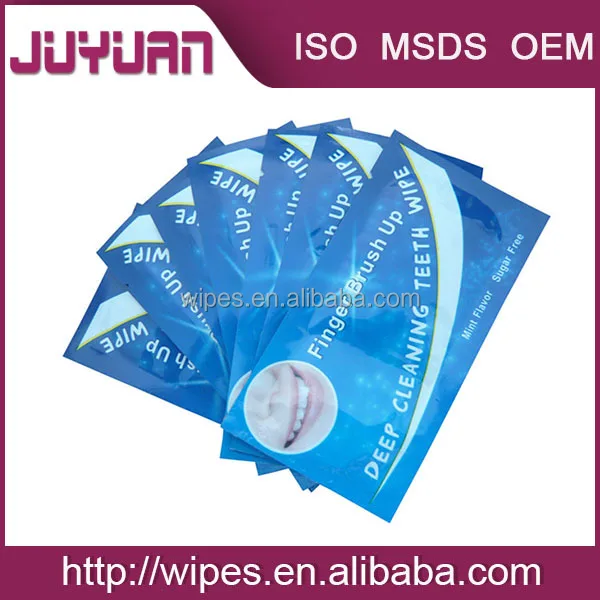 Finger teeth wet wipes,remove the speculiar smell in mouth