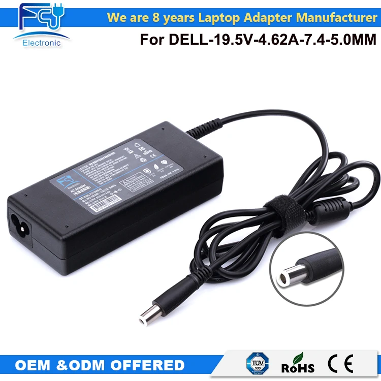 Замена CE FCC ROHS сертификации 19.5 В 4.62A 7.4*5.0 мм ноутбук адаптер 90 Вт для Dell