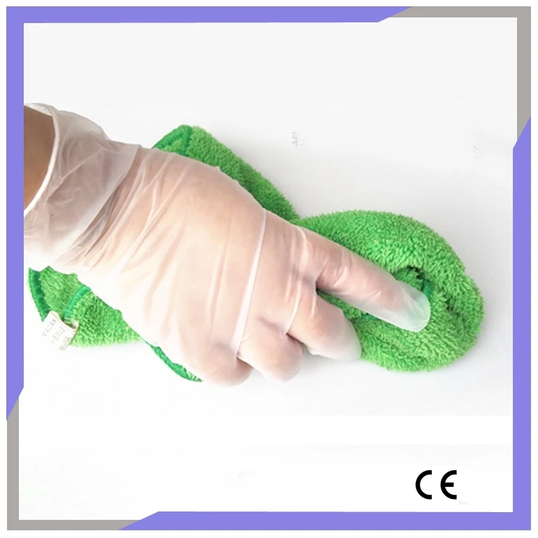 Flexible Oil Resistant Food Handling Vinyl Disposable Gloves Food Grade