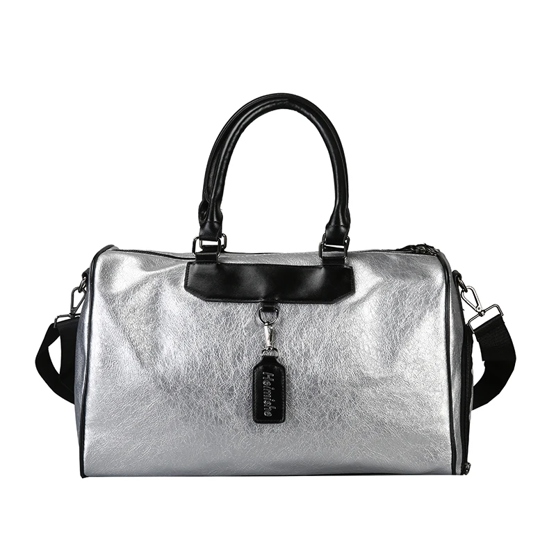 High quality customized private label luxury cylinder shaped zip lock clothes travel yoga duffle gym bag with logo