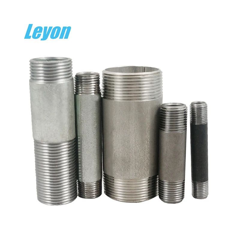 Galvanized black carbon steel nipple BSPT male thread gi pipe Nipple