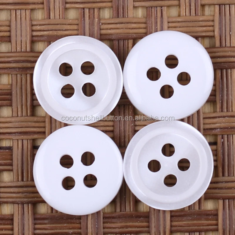 BYYR008 18L 4 Holes White Resin Button for Apparel China Manufacturer