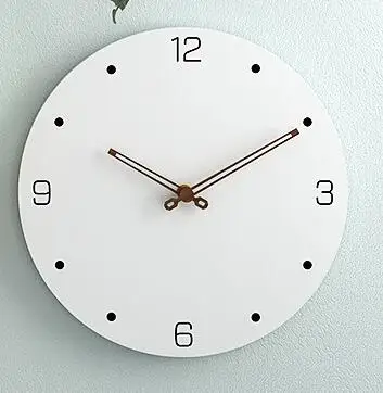 12 inch modern wall clock easy to read round wooden wall clock wood hands for home