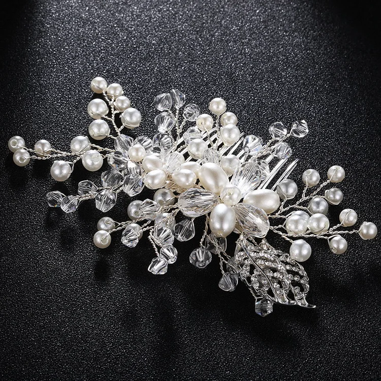 Super hot pearl rhinestone branch hair comb women wedding hair comb bridesmaid hair comb
