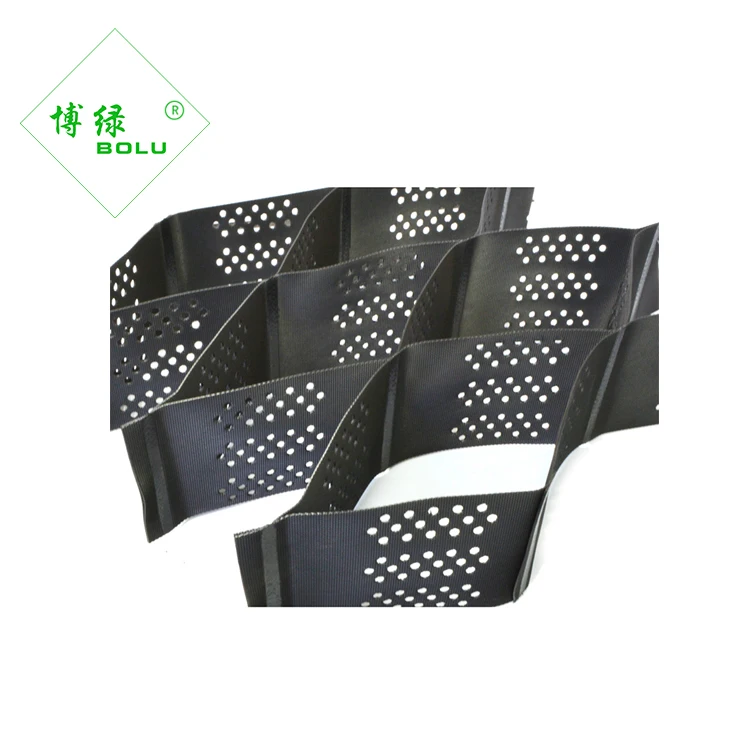 Plastic geocell core gravel stabilization grid