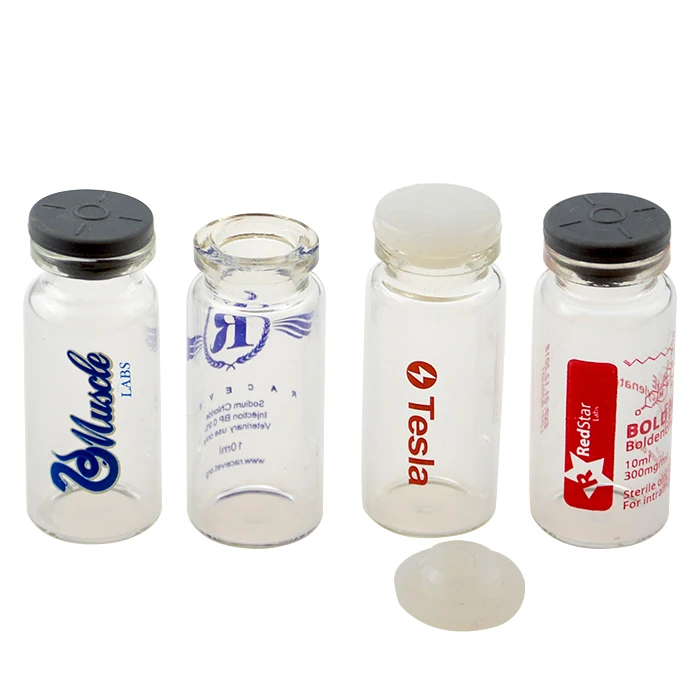 Screen printing glass bottle 10ml vial penicillin 10ml glass vial