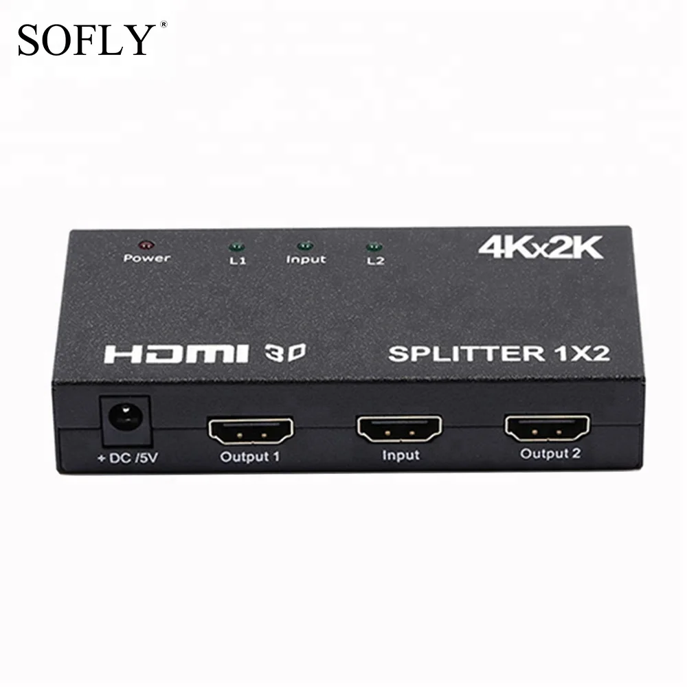 Супер-высокая производительность аудио/видео 1x2 HDMI Splitter 4 К 1 в 2 из
